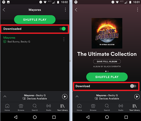 Instructions to download music from Spotify