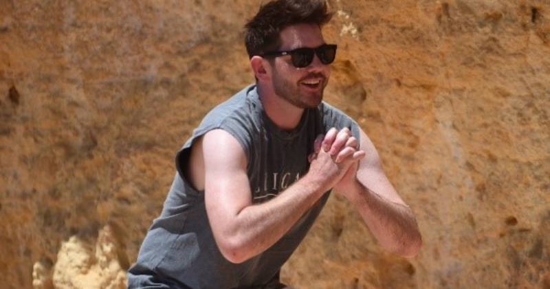 Actor Scott McGlynn Spotted Working Out At A Beach In Portugal