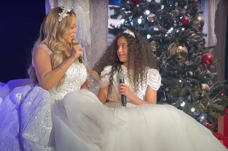 Mariah Carey and Daughter Monroe perform their first-ever duet at the Christmas Show