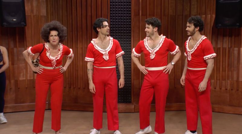 The iconic “SNL” character played by Molly Shannon, “Sally O’Malley,” is back as the choreographer for the Jonas Brothers