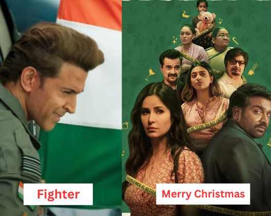 January 2024 will see the release of several Bollywood films, including Fighter and Merry Christmas